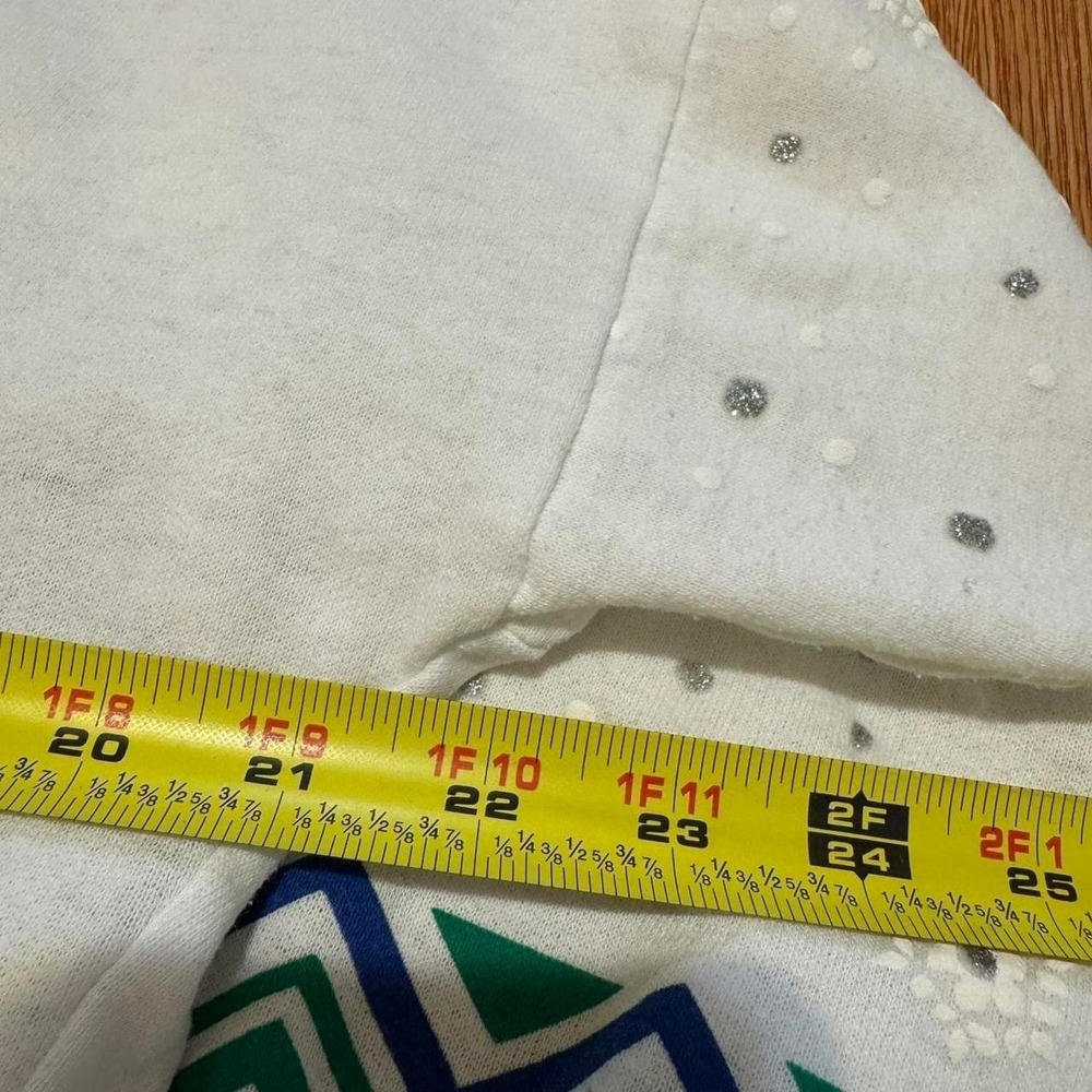 Vintage Men's Sweatshirt Winter Wonderland Snow Holiday Nature White Measure L - Picture 6 of 7